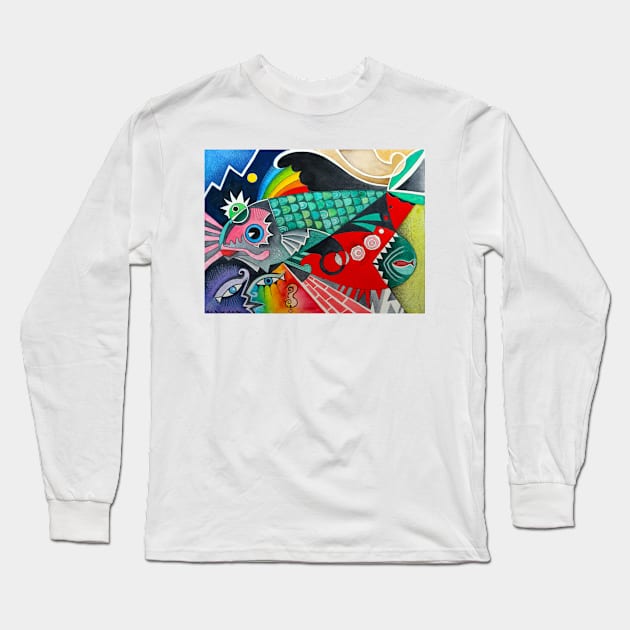 Fish Abstract ( first one ) Long Sleeve T-Shirt by karincharlotte